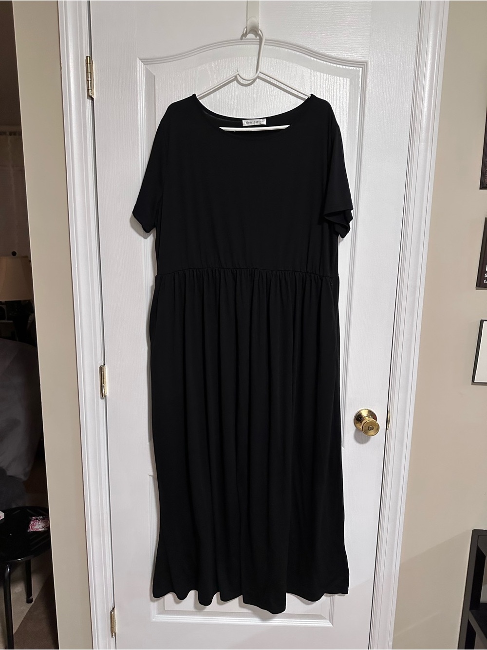 🖤 Nemidor Soft Black Maxi Dress Plus Size Flowy Comfy Pockets 🖤